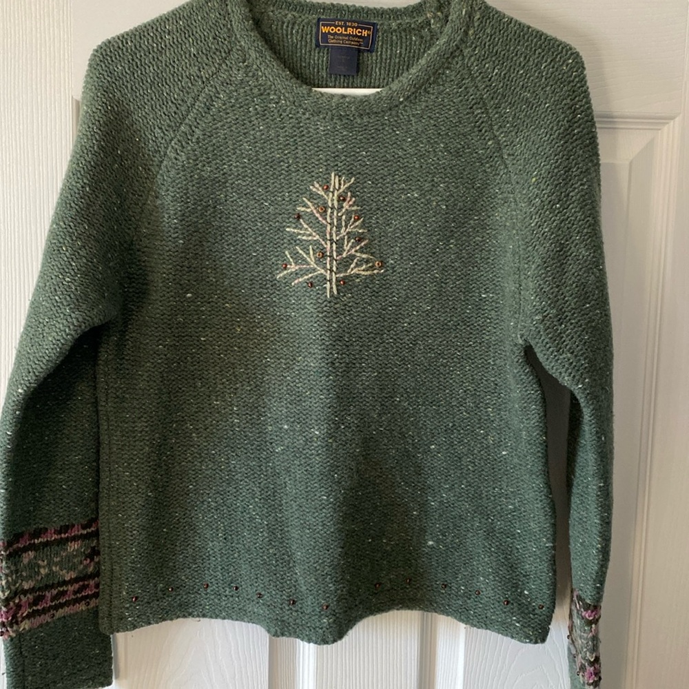 Heather green, vintage Woolrich sweater.